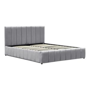 Snuggle bed with storage, velvet, grey 160x200 cm