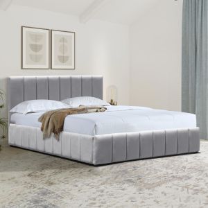 Snuggle bed with storage, velvet, grey 160x200 cm