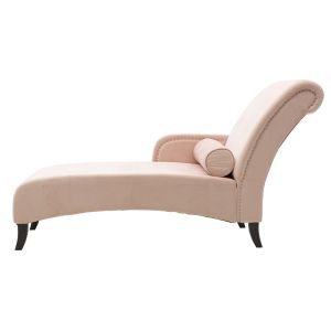Megan chaise longue with pink plush fabric 180x63x100cm