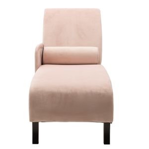 Megan chaise longue with pink plush fabric 180x63x100cm