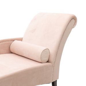 Megan chaise longue with pink plush fabric 180x63x100cm