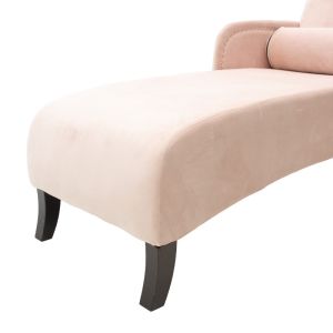 Megan chaise longue with pink plush fabric 180x63x100cm