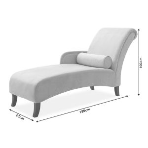 Megan chaise longue with pink plush fabric 180x63x100cm