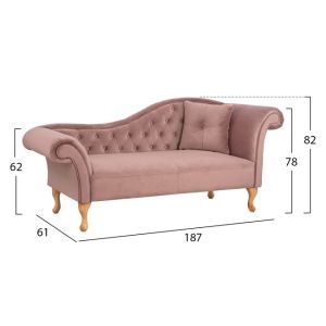 Niovi Chesterfield chaise longue rose ash Hm3008.05