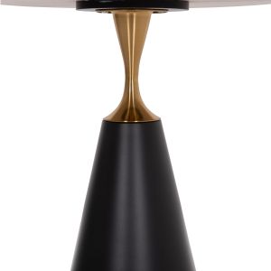 Luxury Side Table TUCANA Pandora – Sintered Stone with Black &amp; Gold Accents (Φ60)