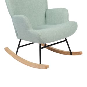 Люлеещ се фотьойл Jianna Mint плат и крака в естествен цвят 79x64x89 см