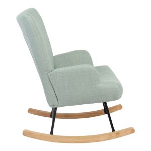 Люлеещ се фотьойл Jianna Mint плат и крака в естествен цвят 79x64x89 см