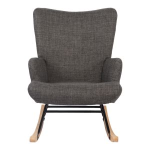 Jianna rocking armchair, dark gray fabric and natural legs, 79x64x89 cm
