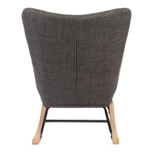 Jianna rocking armchair, dark gray fabric and natural legs, 79x64x89 cm