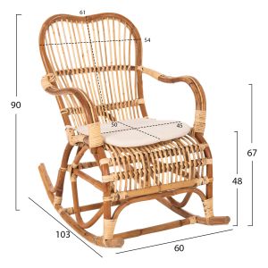 Rocking rattan armchair Santa Fe Hm9343 60x103x91cm