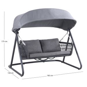 Swing with tent Excelsior Sm6411.02 dark gray aluminum and tent 185x134x175h