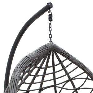 Hudson rocking chair, artificial gray rattan, gray cushion, 109x100x197cm
