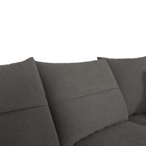 Ляв ъглов диван Montana сив дамаска-светло сиви възглавници 275x215x93см
