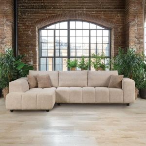 Left corner sofa Orion beige color 300x200x70cm
