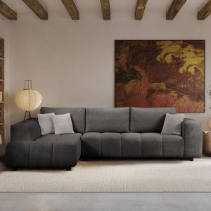 Left corner sofa Orion graphite gray color 300x200x70cm