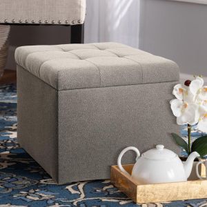 Small stool with storage space 11 beige color 50x50x46