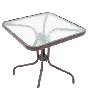 Table 'watson' metal and brown-glass 70x70x70cm
