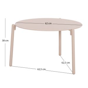 Table Alberta Sm6357 aluminum in cream color 62.5x62.5x38cm.
