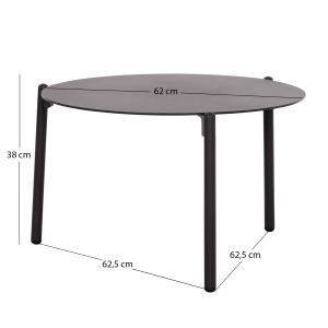 Table Alberta Sm6357.02 aluminum in charcoal color 62.5x62.5x38cm.