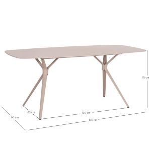 Antoine Table Sm6355 Cream Aluminum Top and Sintered Stone 180x90x75cm