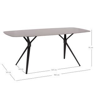 Table Antoine Sm6355.02 anthracite aluminum-gray sintered stone 180x90x75yek.