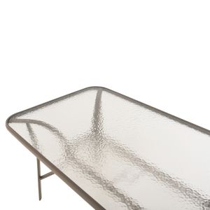 Table Bruno Hm5106.04 metallic in champagne color with tempered glass top 140χ80χ71hcm.