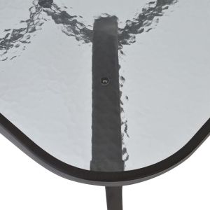 Table Bruno metal and glass brown 160χ90χ72 Hm5074,02