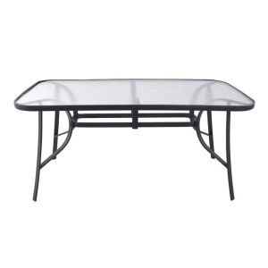 Table Bruno metal and glass gray 160χ90χ72 Hm5074,01