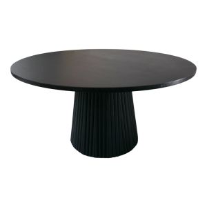 Canicule I table, solid acacia wood in black shade, D80x40 cm