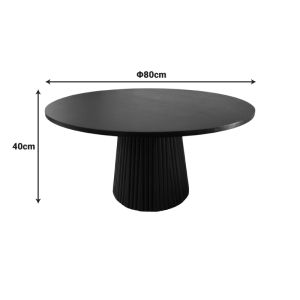Canicule I table, solid acacia wood in black shade, D80x40 cm