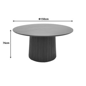 Canicule table made of solid acacia wood in black color, diameter 150x75 cm