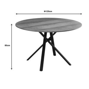 Cerco Sonoma Mdf table and black metal legs 120x75cm