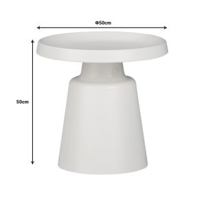 Маса Ginoze метал цвят крем D50x50см