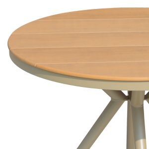 Table Hilly plywood and aluminum in champagne color D100x75cm