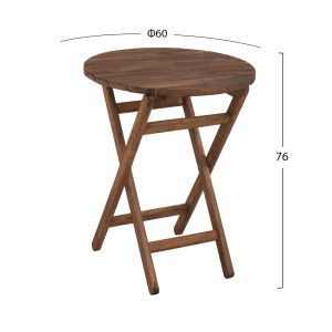 Table Limnos round 60cm solid walnut wood Hm5653,01