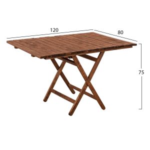 Table Naxos made of solid wood impregnated 120x80x75cm Hm5649,01
