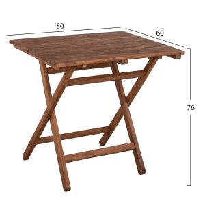 Table Naxos made of solid wood impregnated 60x80 Hm5651,01
