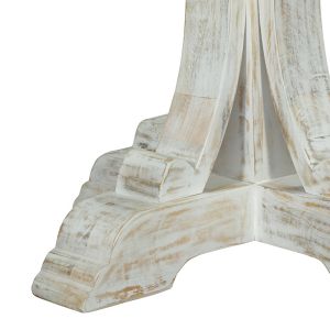 Promise table made of solid mango wood in antique white D150x77cm