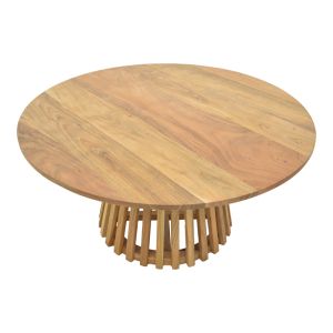 Маса Radiane, масивна акациева дървесина в естествен нюанс, D80x40см