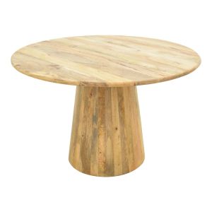 Rahma I table, solid mango wood 3 cm in natural color, D120 X 77 cm