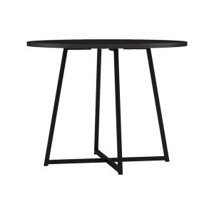 Sarah I table made of black marble with black metal legs, dimensions 100x76 cm