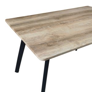 Squaro Sonoma Mdf Table with Black Metal Legs 120x70x75cm