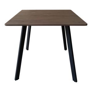 Squaro table, walnut, Mdf, with black metal legs, 80x80x75cm