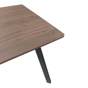 Squaro table, walnut, Mdf, with black metal legs, 80x80x75cm