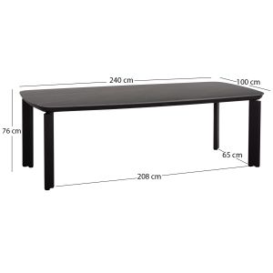 Table Sterlin Sm6356.02 dark gray aluminum sintered stone top 240x100x76y