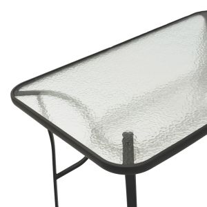Sussie-ensure table, 5 pcs., metal-glass, black, color 140x80x70cm
