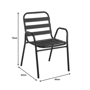 Sussie-ensure table, 5 pcs., metal-glass, black, color 140x80x70cm