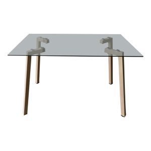 Titta table with glass top and metal legs in natural color 120x70x75cm