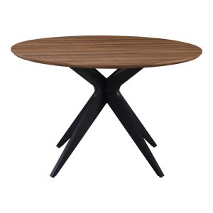 Маса Toda от Mdf в орехов цвят с черни метални крака 120x75см