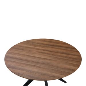 Маса Toda от Mdf в орехов цвят с черни метални крака 120x75см